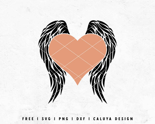 REE Heart with Wings SVG | Angel Heart SVG | Grif SVG Cut File for Cricut, Cameo Silhouette | Free SVG Cut File