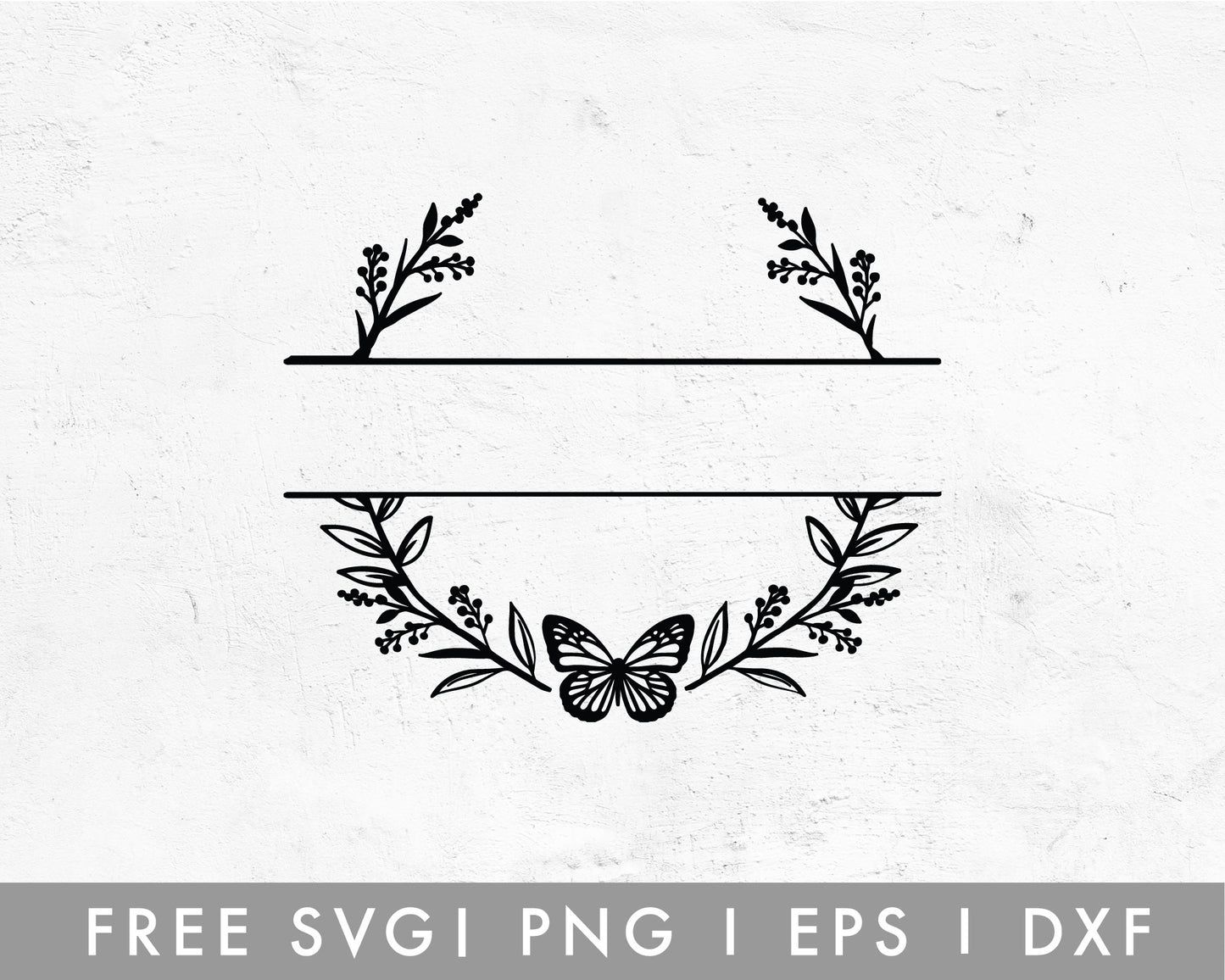 FREE Botanical Butterfly Monogram SVG