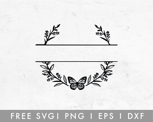 FREE Botanical Butterfly Monogram SVG
