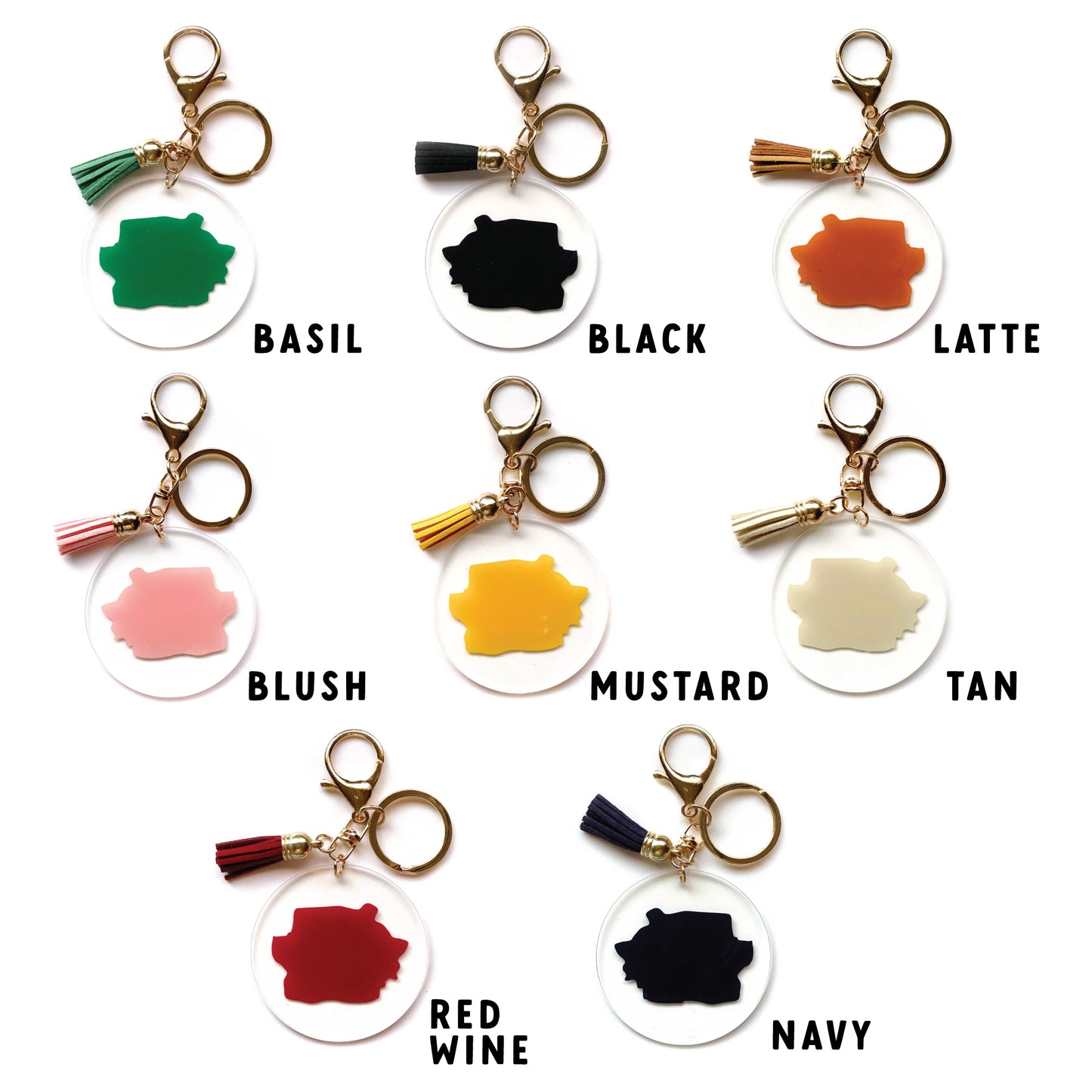 GOLD | Paint Brush Printed Acrylic Keychain