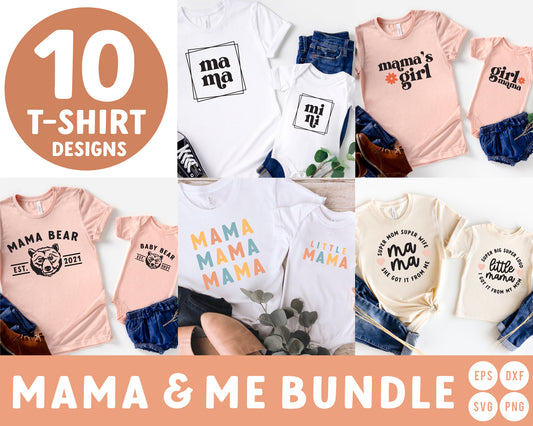 Mommy & Me Tee SVG Mini Bundle, Cut File SVG Mama's Girl SVG