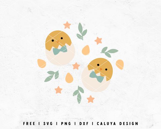 FREE Easter Chicks SVG | Cute Easter SVG Cut File for Cricut, Cameo Silhouette | Free SVG Cut File