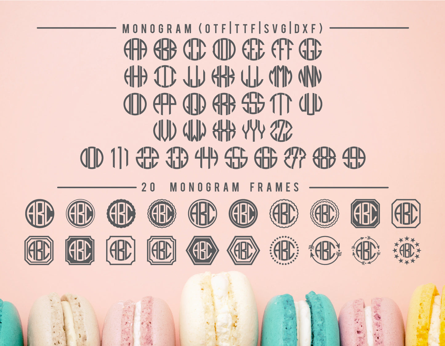 Round 3 Letter Monogram SVG