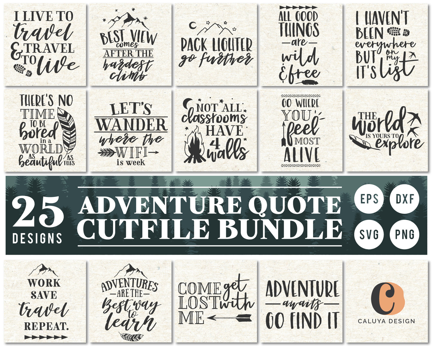 Adventure Quote SVG Bundle | 25 Pack