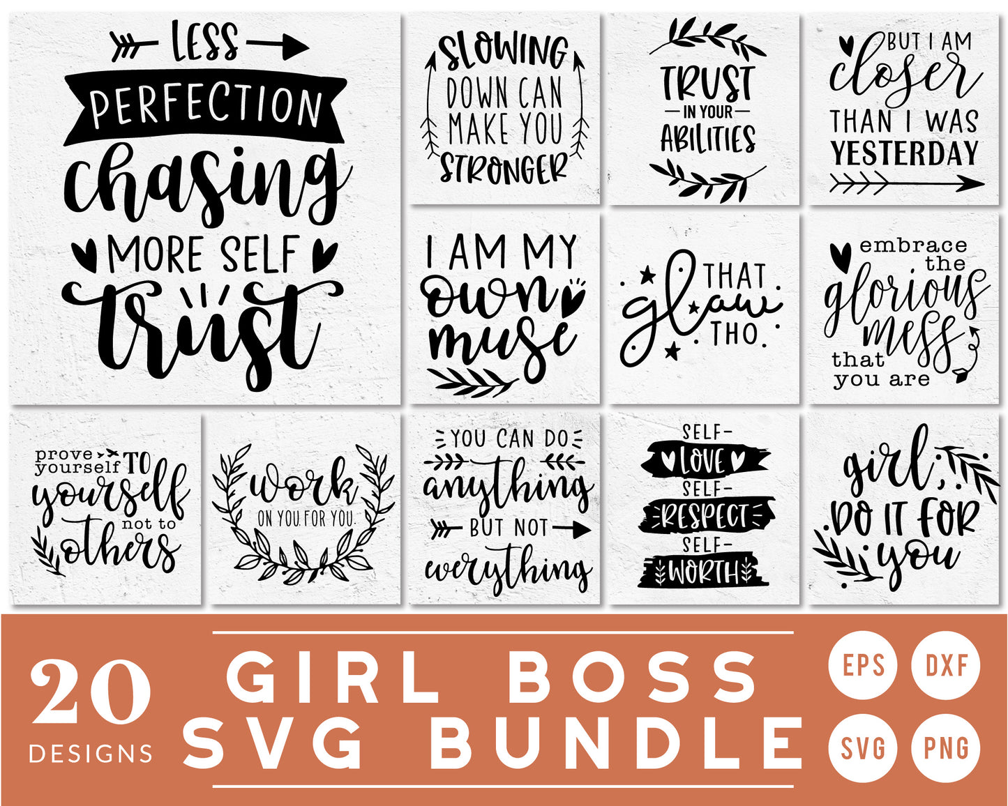 Girl Boss Quote SVG Bundle | 20 Pack