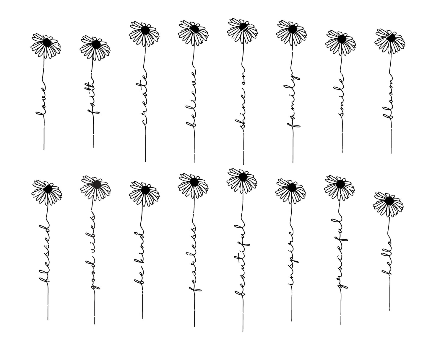 Daisy Flower SVG Bundle | 16 Pack