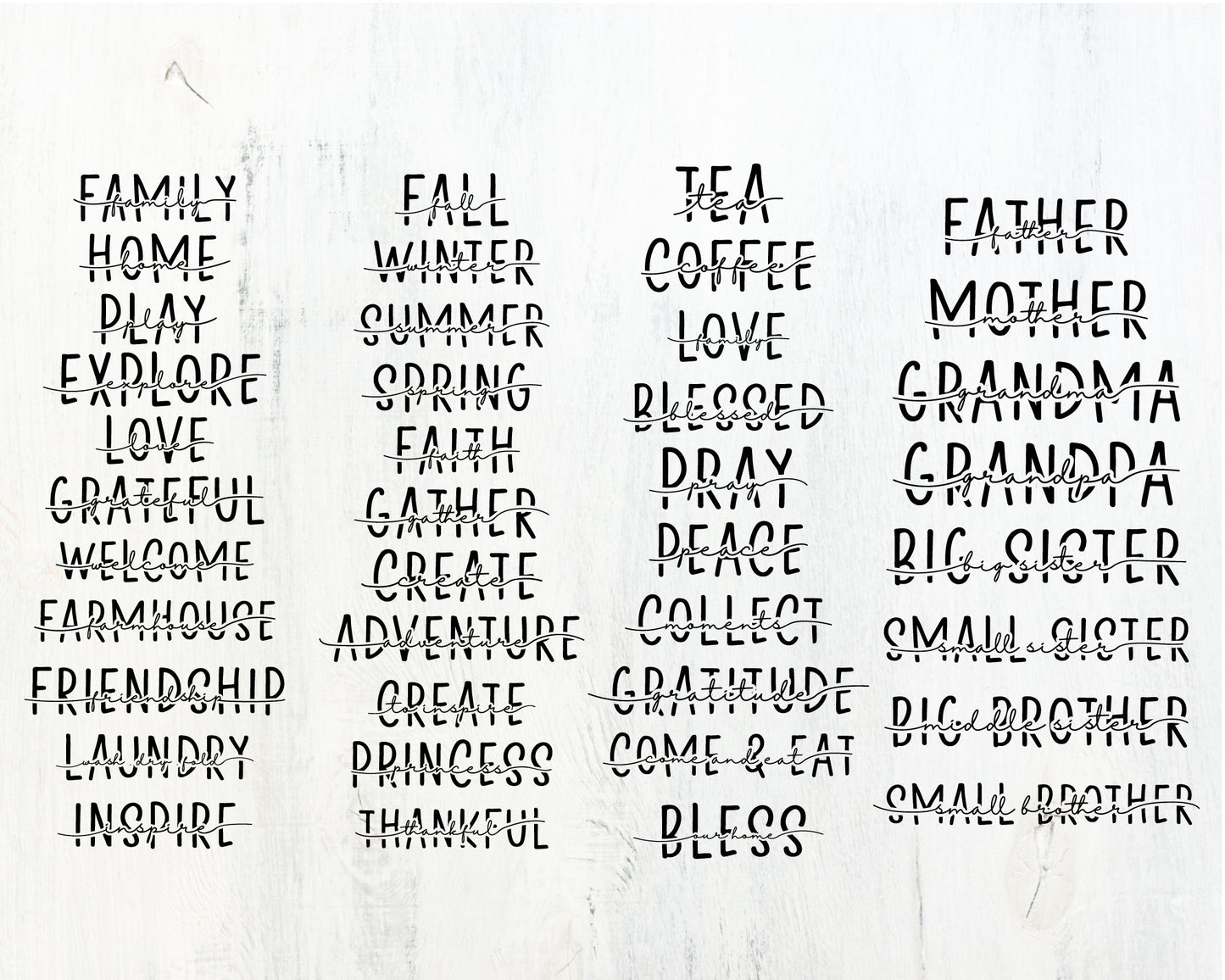 Knock-Out Farmhouse Lettering SVG Bundle