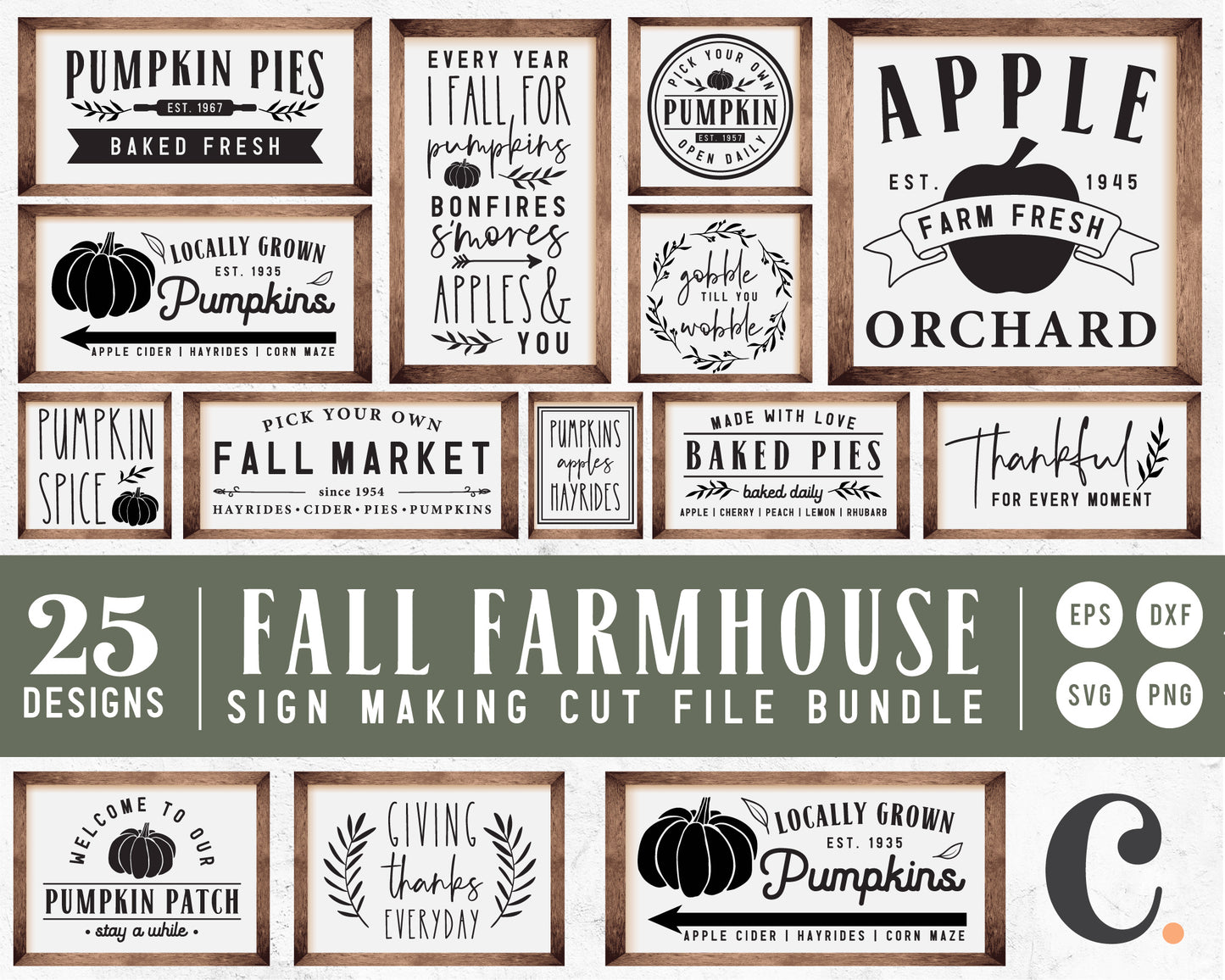Fall Farmhouse Sign Making SVG Bundle