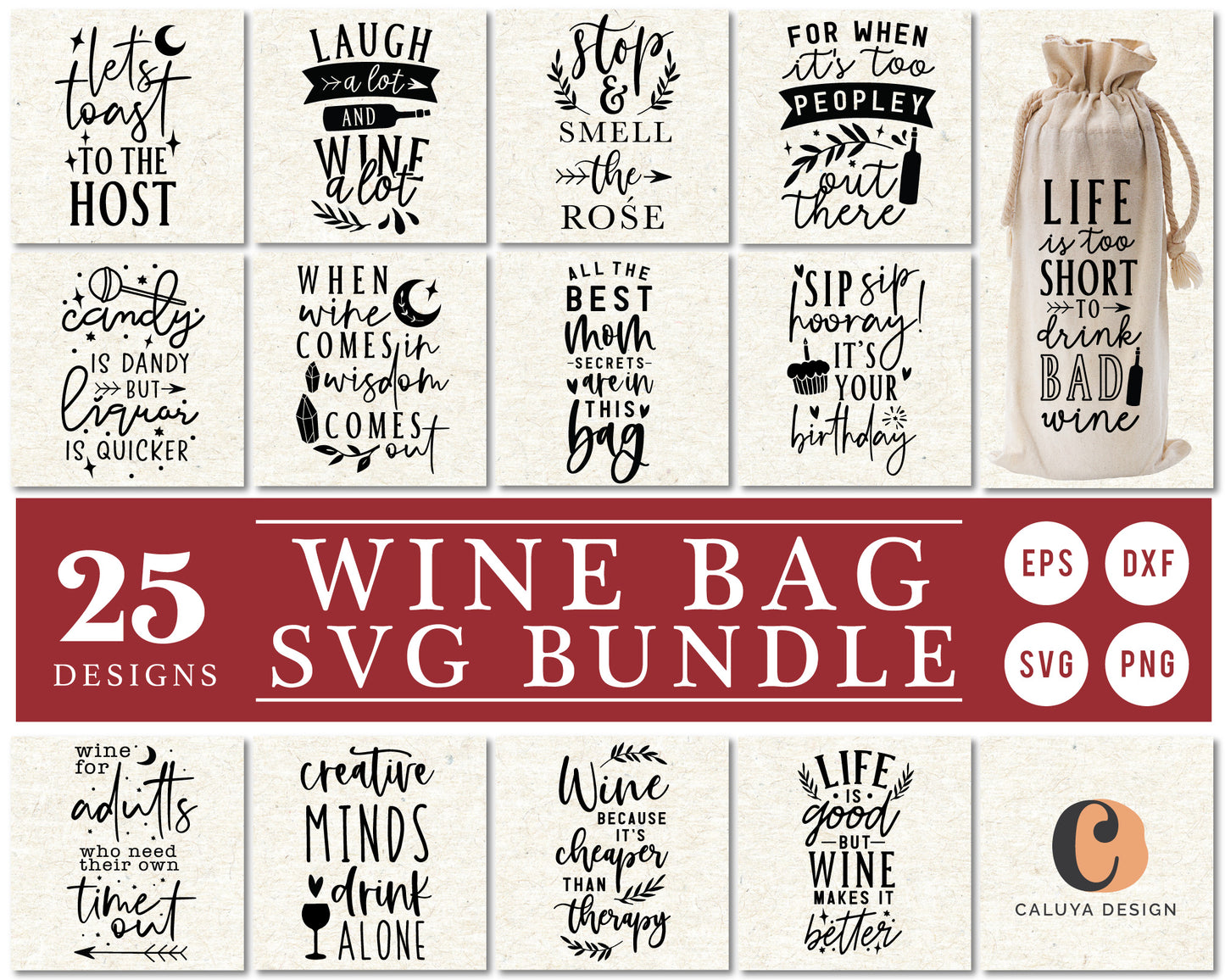 Wine Gift Bag Making SVG Bundle