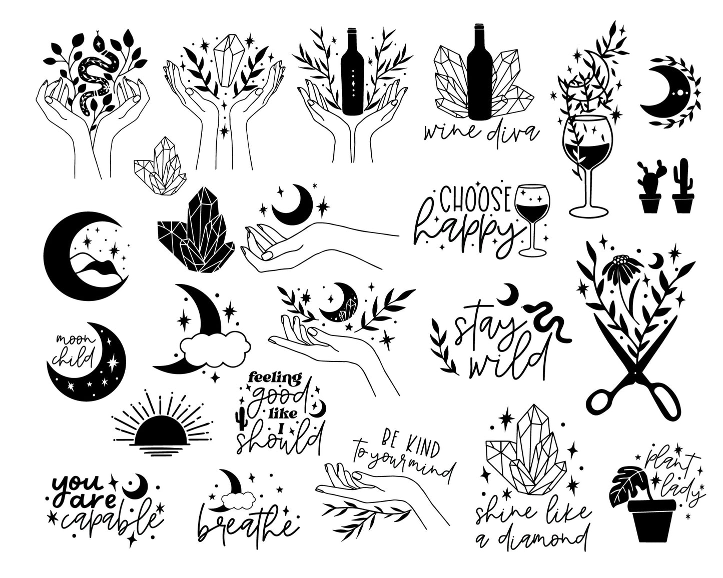 Boho Quote & Clipart SVG Bundle