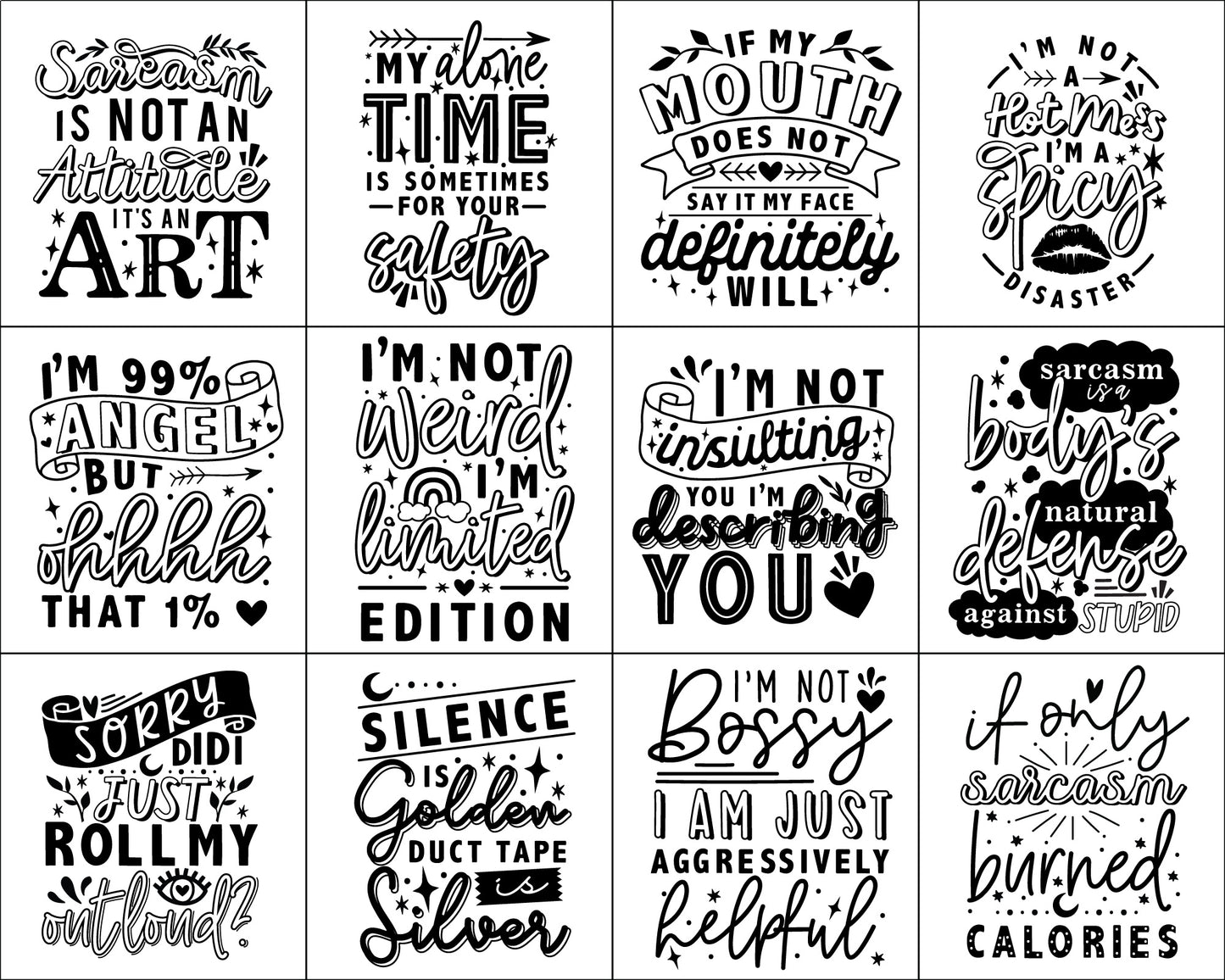 Sarcastic Quote SVG Bundle
