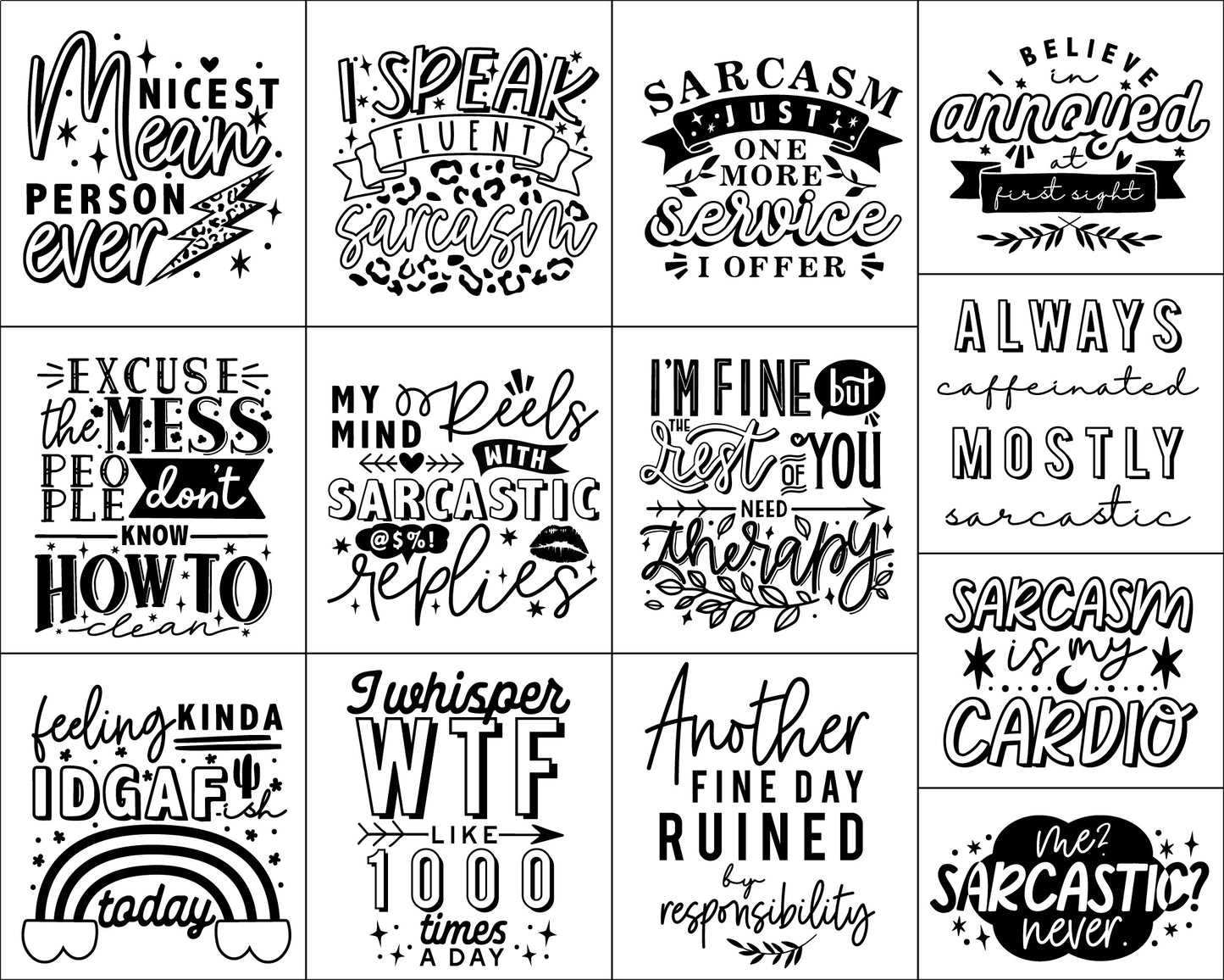 Sarcastic Quote SVG Bundle