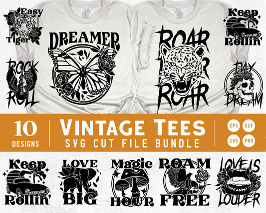 Vintage Tee Making SVG Bundle | 10 Pack