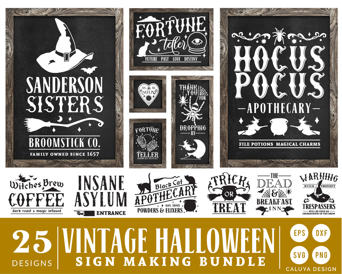 Vintage Halloween Sign Making SVG Bundle