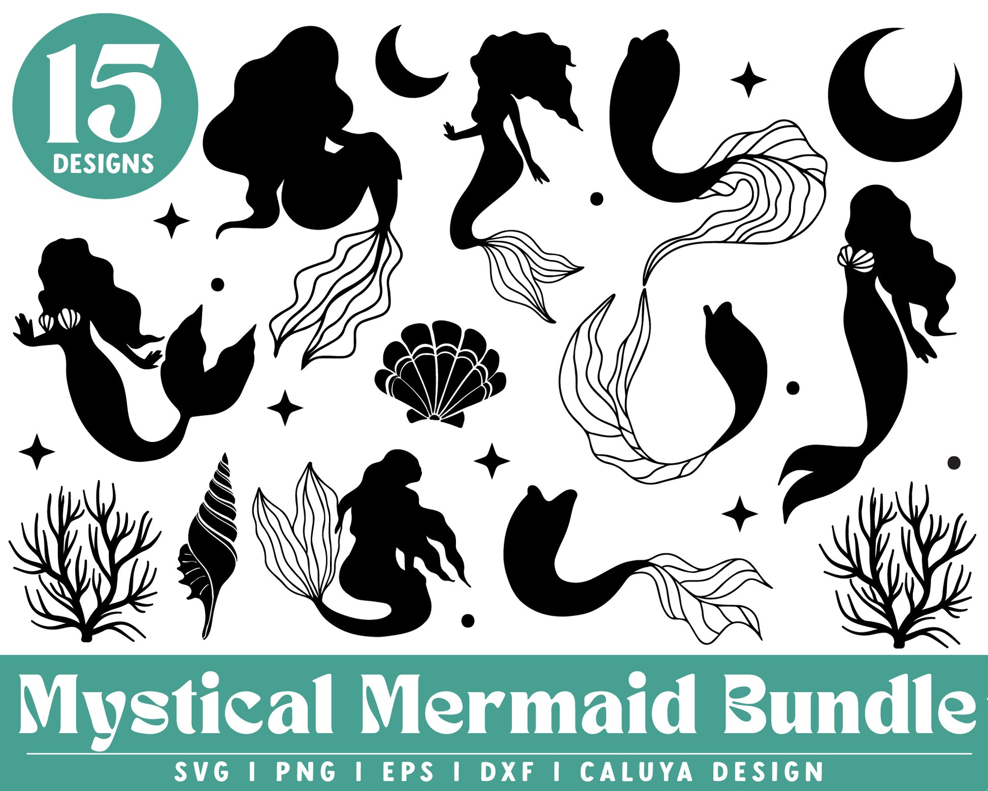 Mystical Mermaid SVG Bundle | Summer SVG Cut File for Cricut, Cameo Silhouette | mermaid SVG