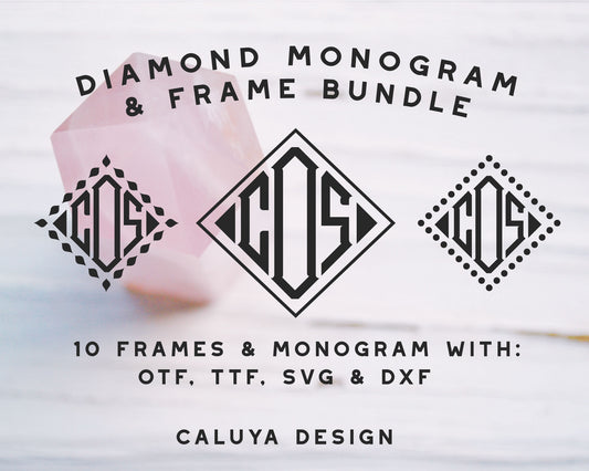 Diamond Monogram & Frame SVG
