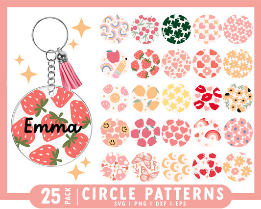 Circle Pattern SVG Bundle | Circle Keychain SVG Bundle