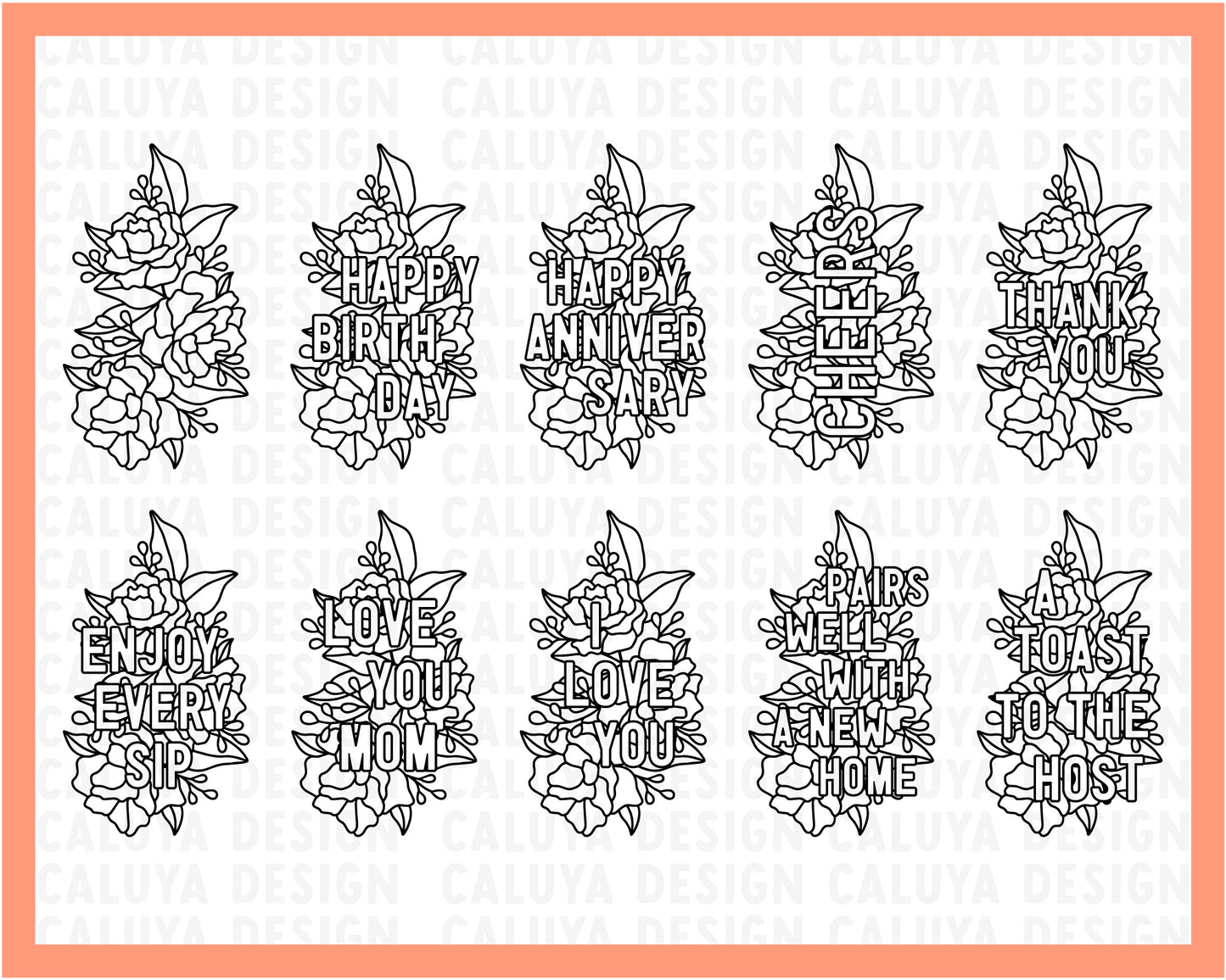 Wine Decoration SVG Bundle | 20 Designs for All Year Around Event