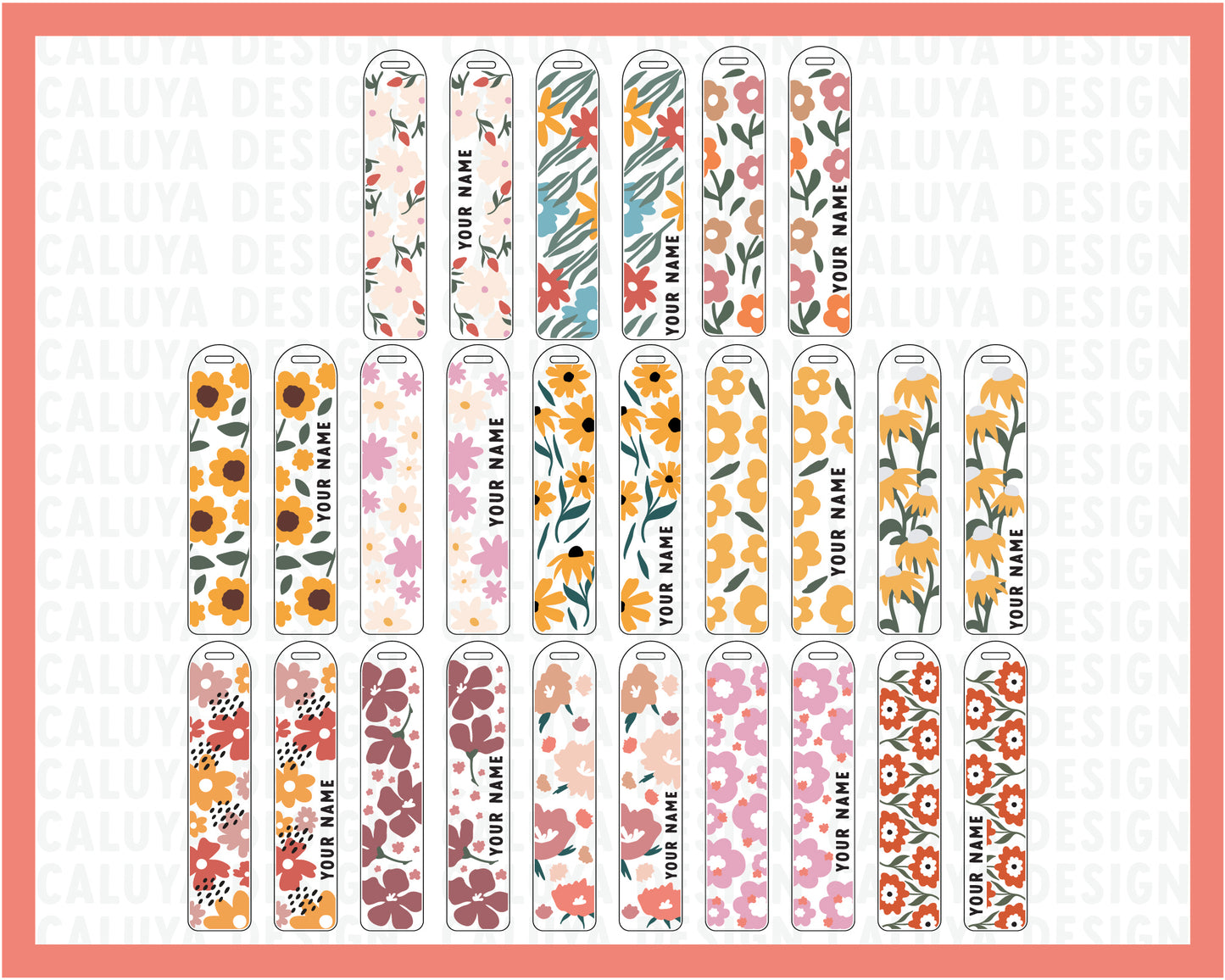 Flower Garden Bookmark SVG Bundle | Bookmark Template