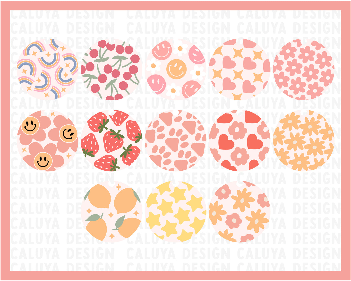 Circle Pattern SVG Bundle | Circle Keychain SVG Bundle