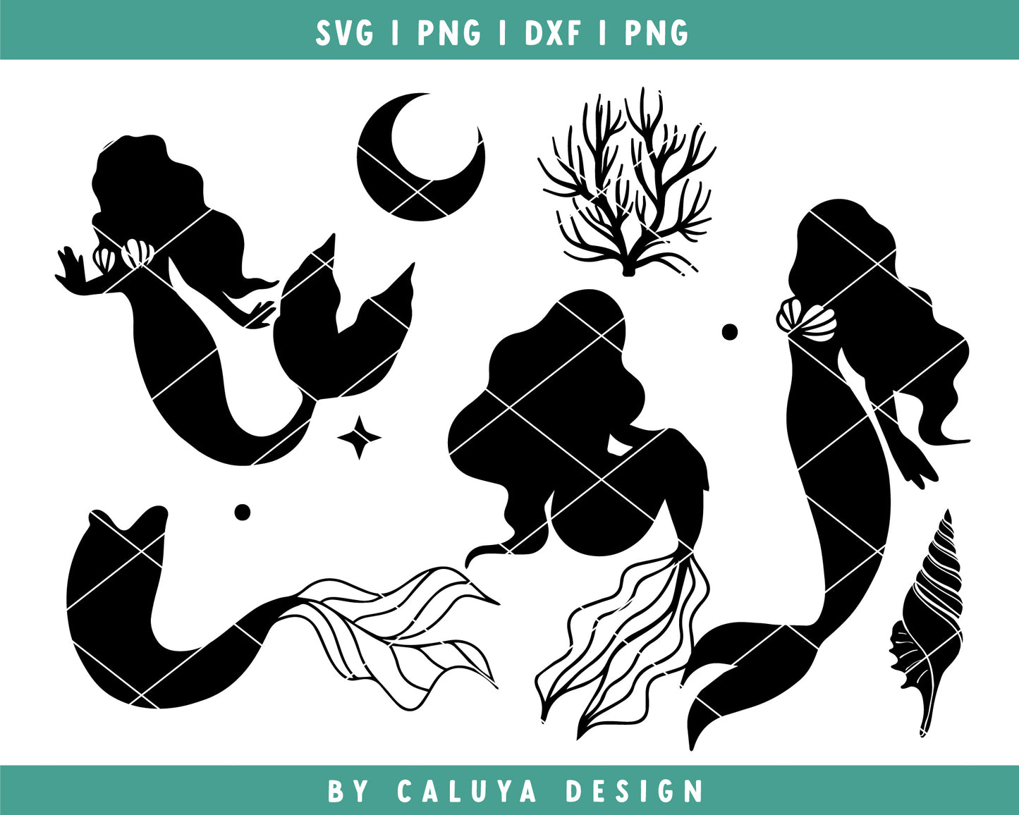 Mystical Mermaid SVG Bundle | Summer SVG Cut File for Cricut, Cameo Silhouette | mermaid SVG
