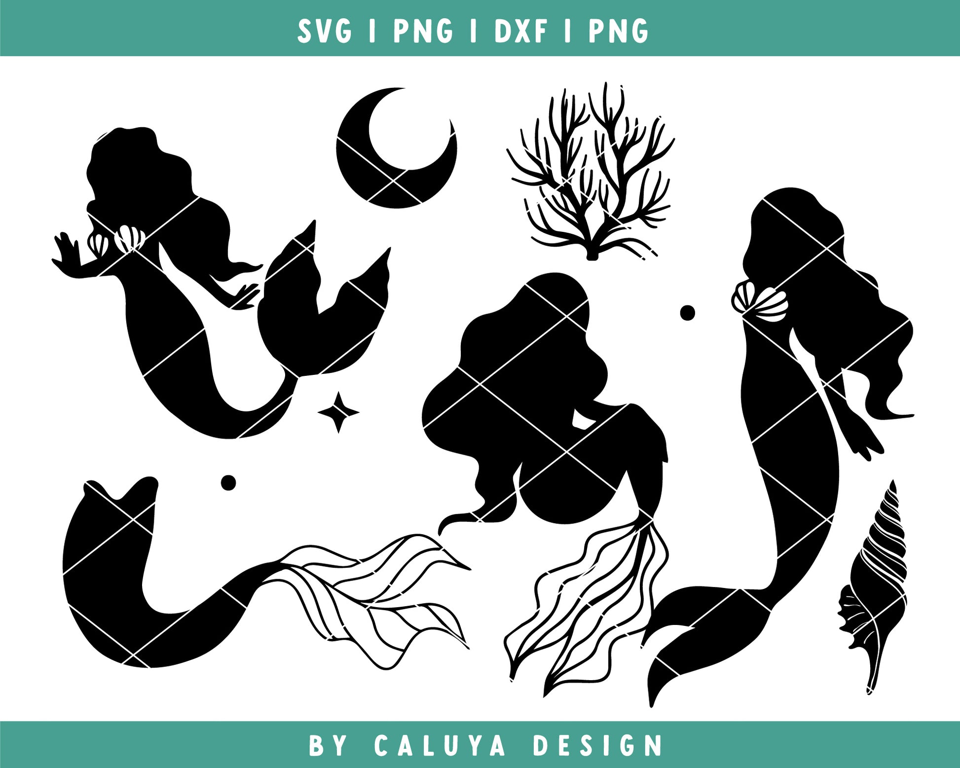 Mystical Mermaid SVG Bundle | Summer SVG Cut File for Cricut, Cameo Silhouette | mermaid SVG