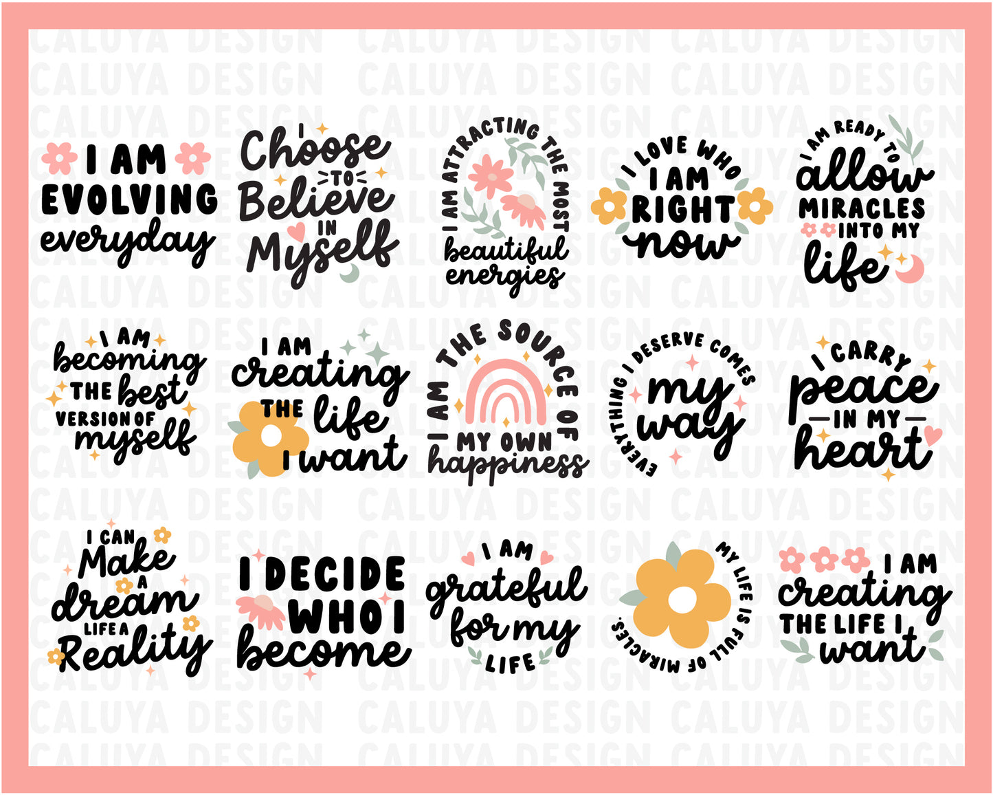 Affirmation Quote SVG Bundle | 30 Pack