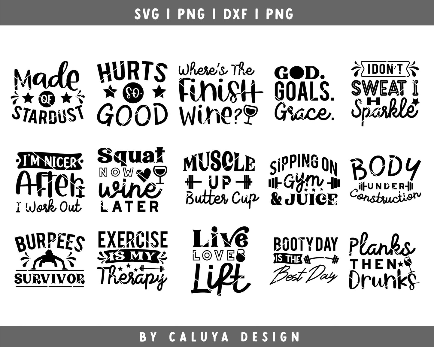 Workout Quote SVG Bundle | Gym Quote SVG | Fitness SVG