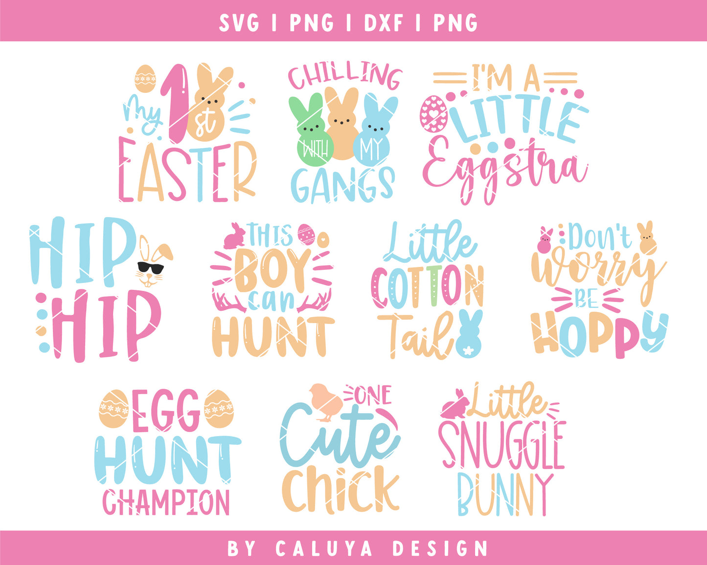Easter Hunt SVG Bundle Cut File for Cricut, Cameo Silhouette | Easter SVG, Easter Bunny SVG