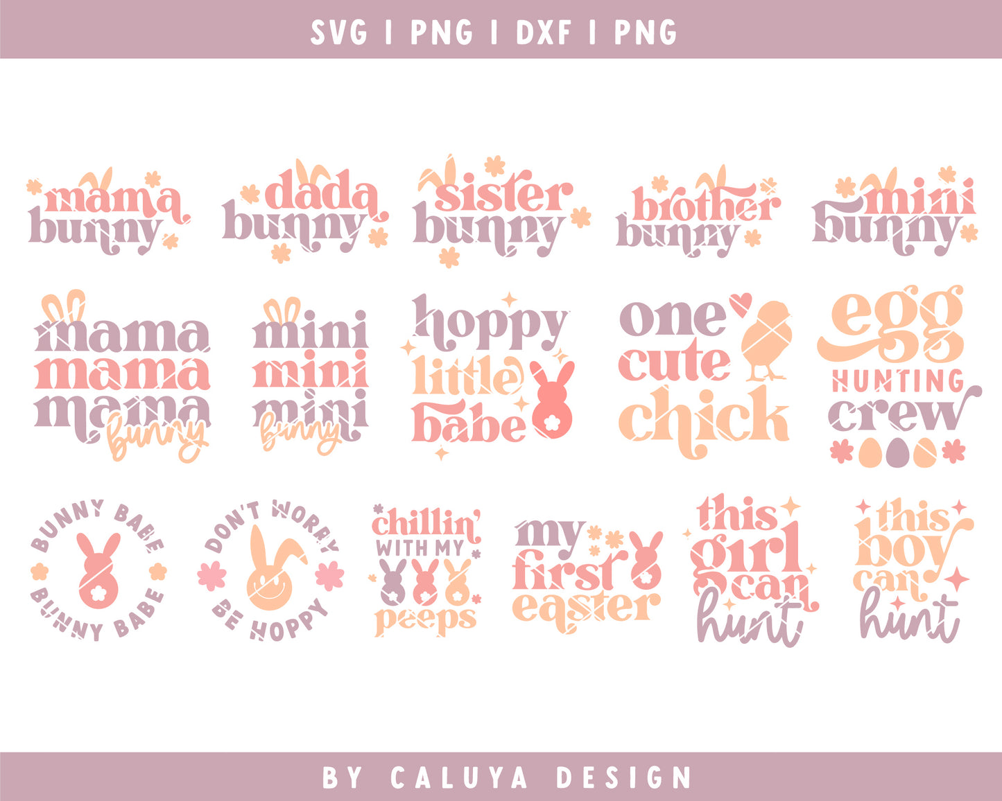 Hoppy Easter SVG Bundle, Cut File for Cricut, Cameo Silhouette | Easter SVG, Easter Bunny SVG