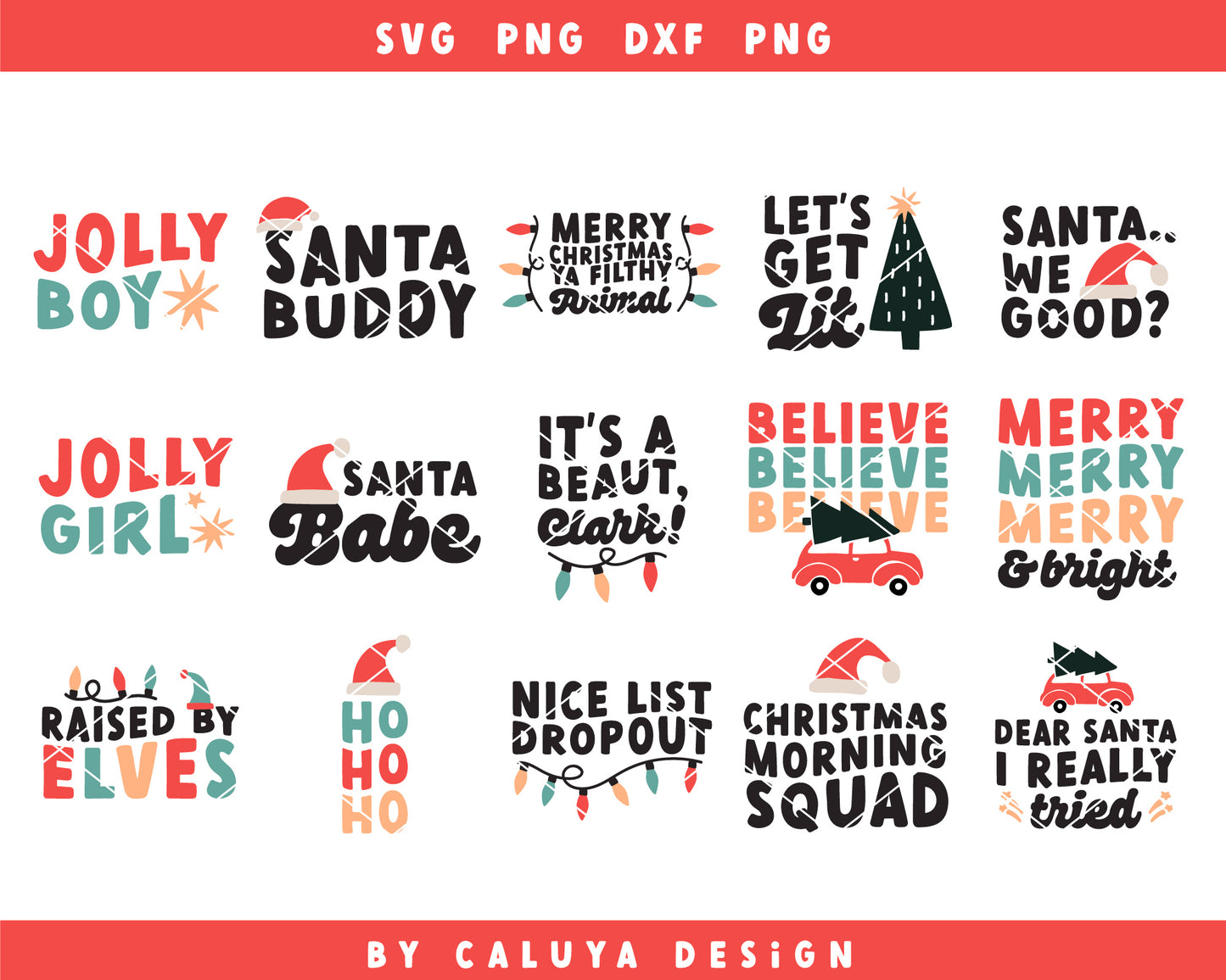 Kids Chunky Christmas SVG Bundle | 30 Pack