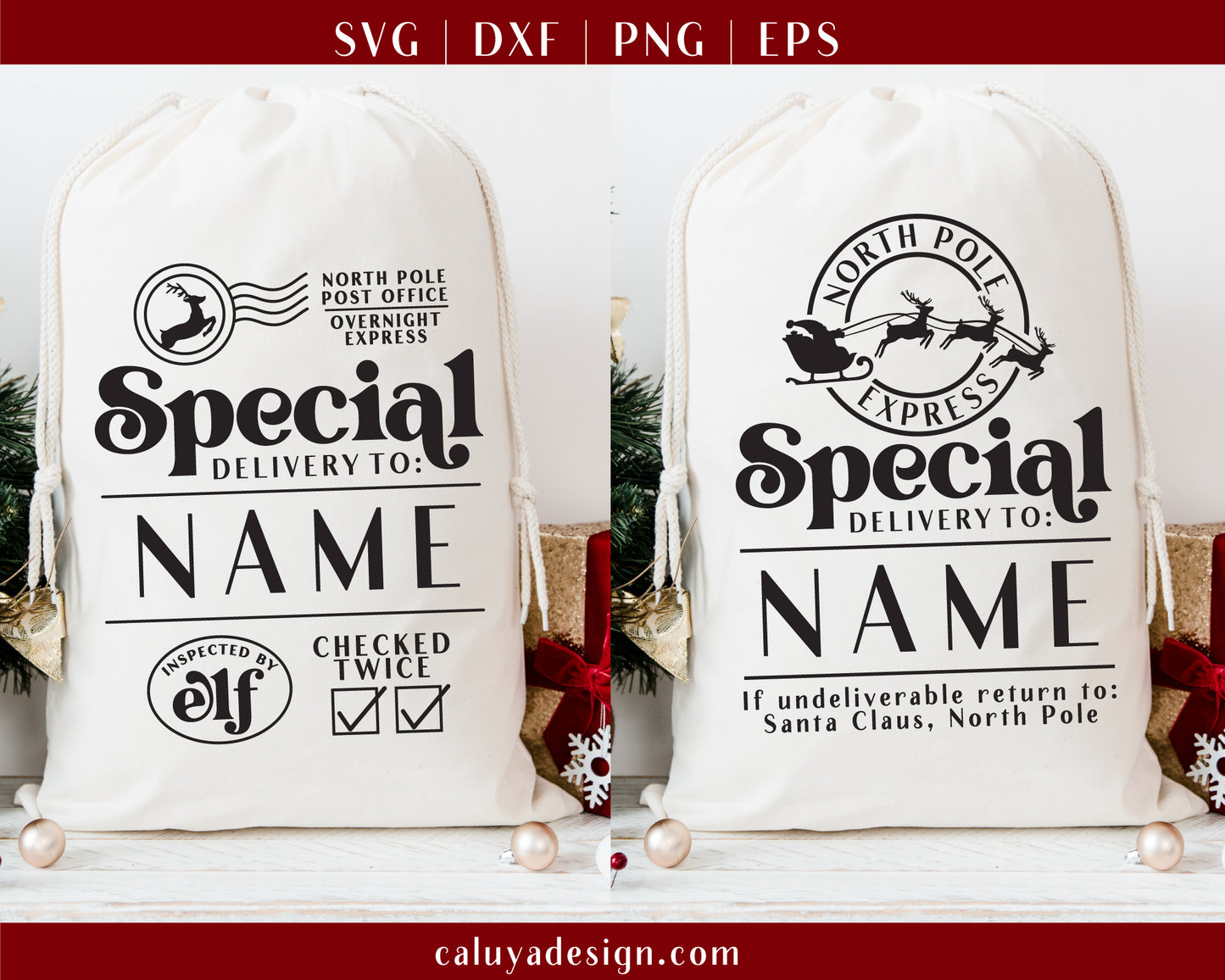 Santa Sack Making SVG Mini Bundle | Vintage Version | For Cricut, Cameo Silhouette Craft
