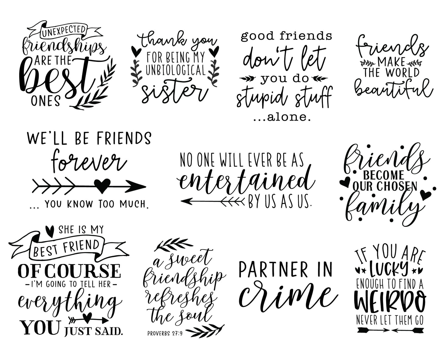 Friendship Quote SVG Bundle
