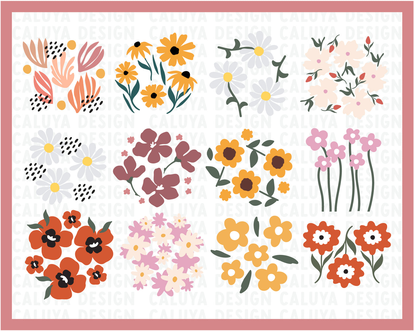 Flower Bouquet Clipart SVG Bundle | 25 Pack