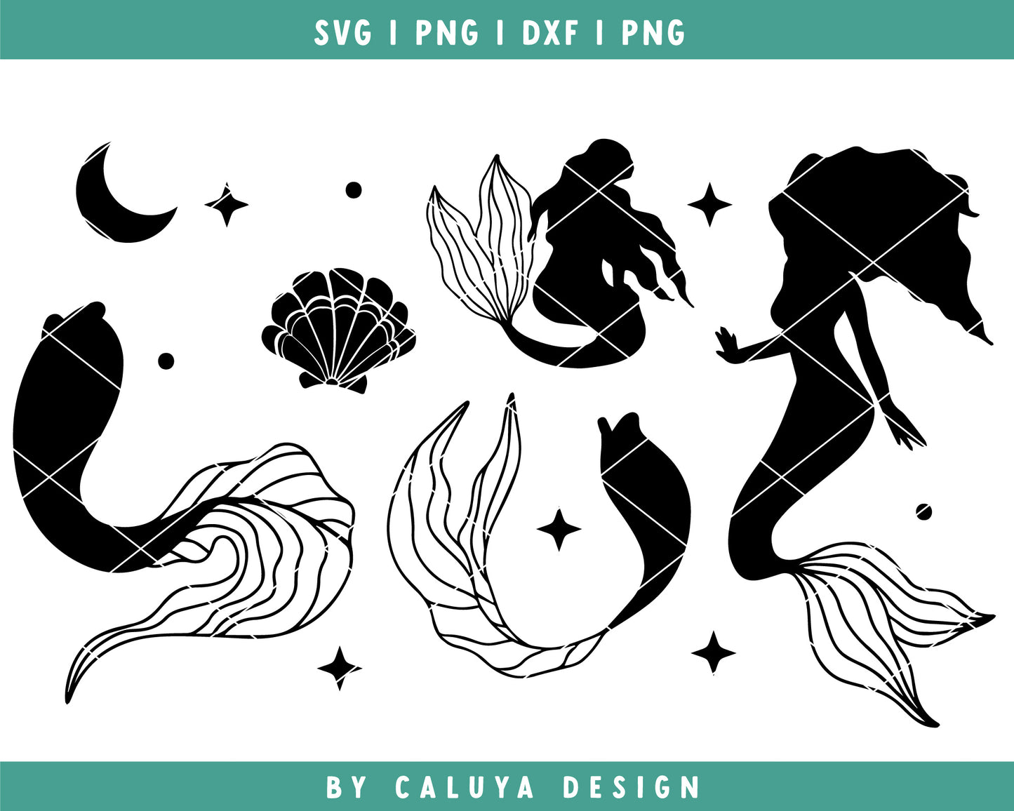 Mystical Mermaid SVG Bundle | Summer SVG Cut File for Cricut, Cameo Silhouette | mermaid SVG