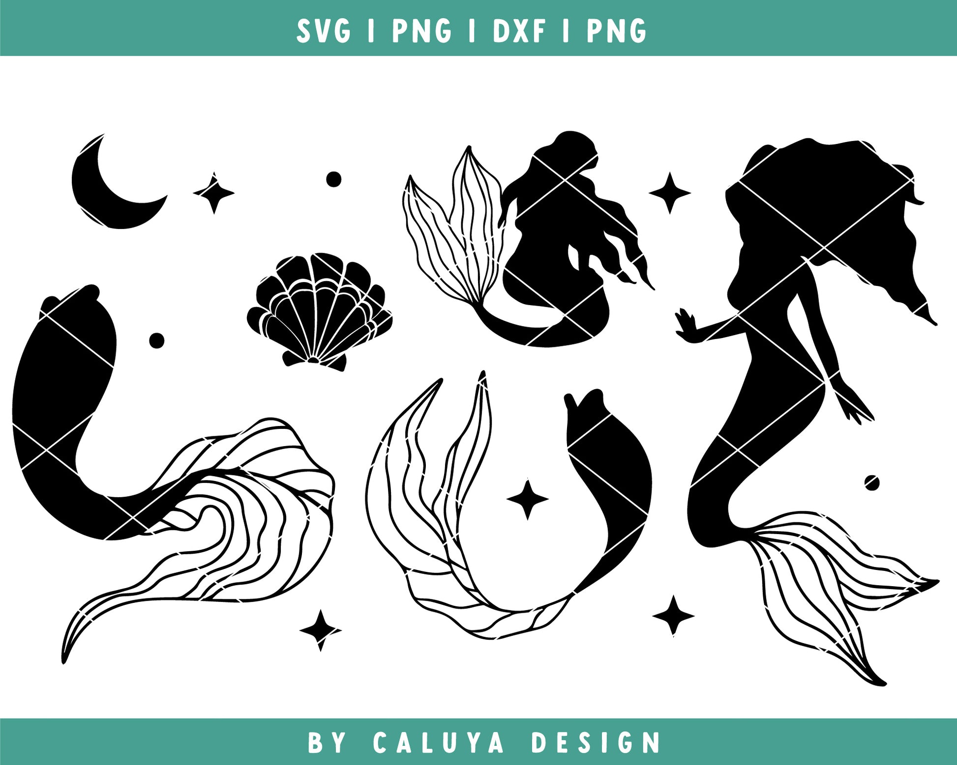 Mystical Mermaid SVG Bundle | Summer SVG Cut File for Cricut, Cameo Silhouette | mermaid SVG