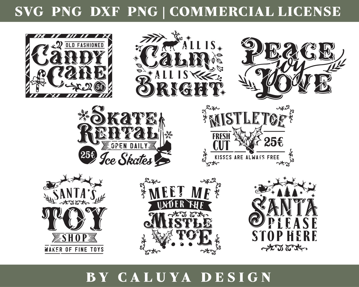 Vintage Christmas Sign Making SVG Bundle Vol.2