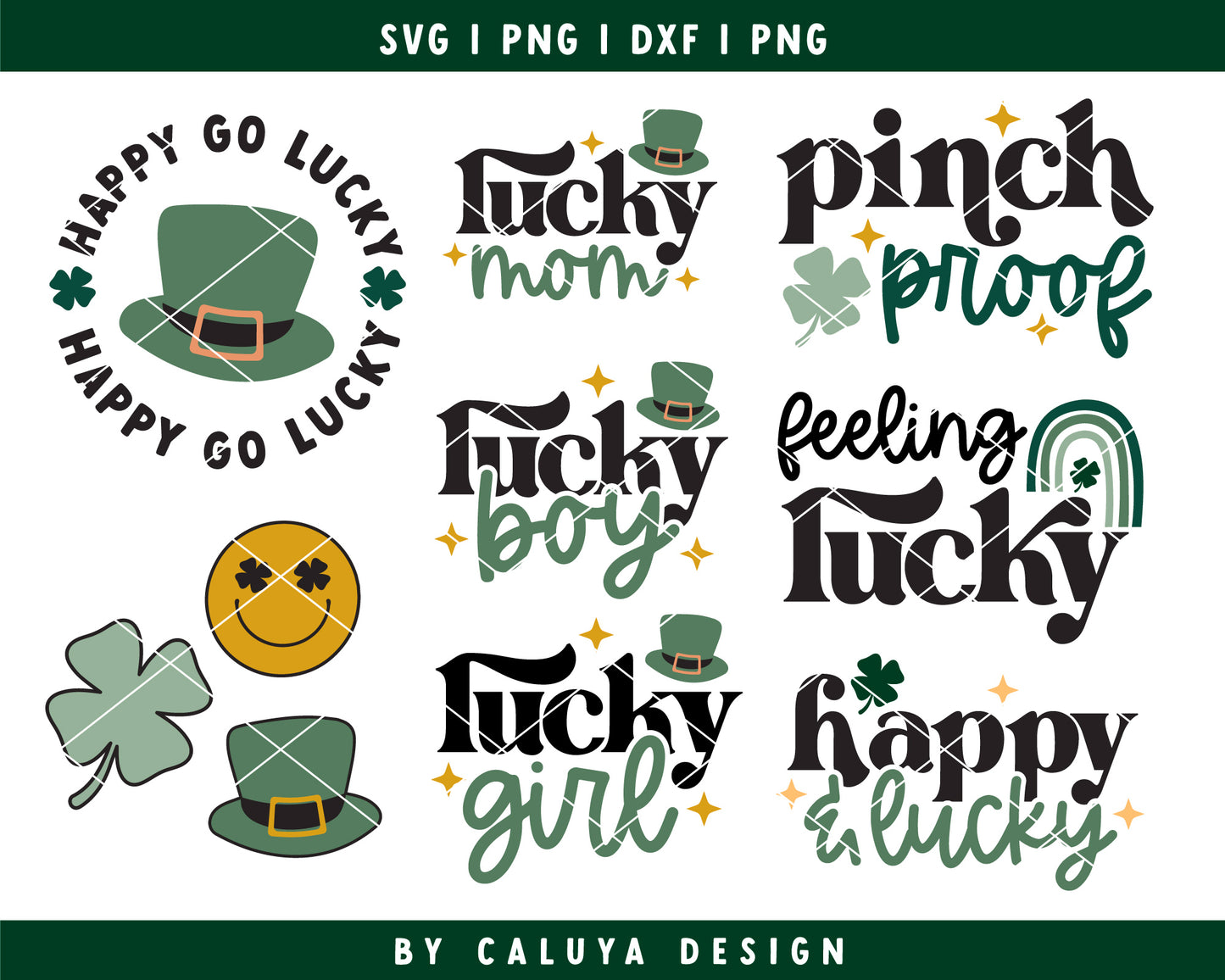 St. Patricks Day SVG Bundle For Cricut, Cameo Silhouette | Shamrock SVG, St Patty SVG, Clover SVG, Lucky SVG