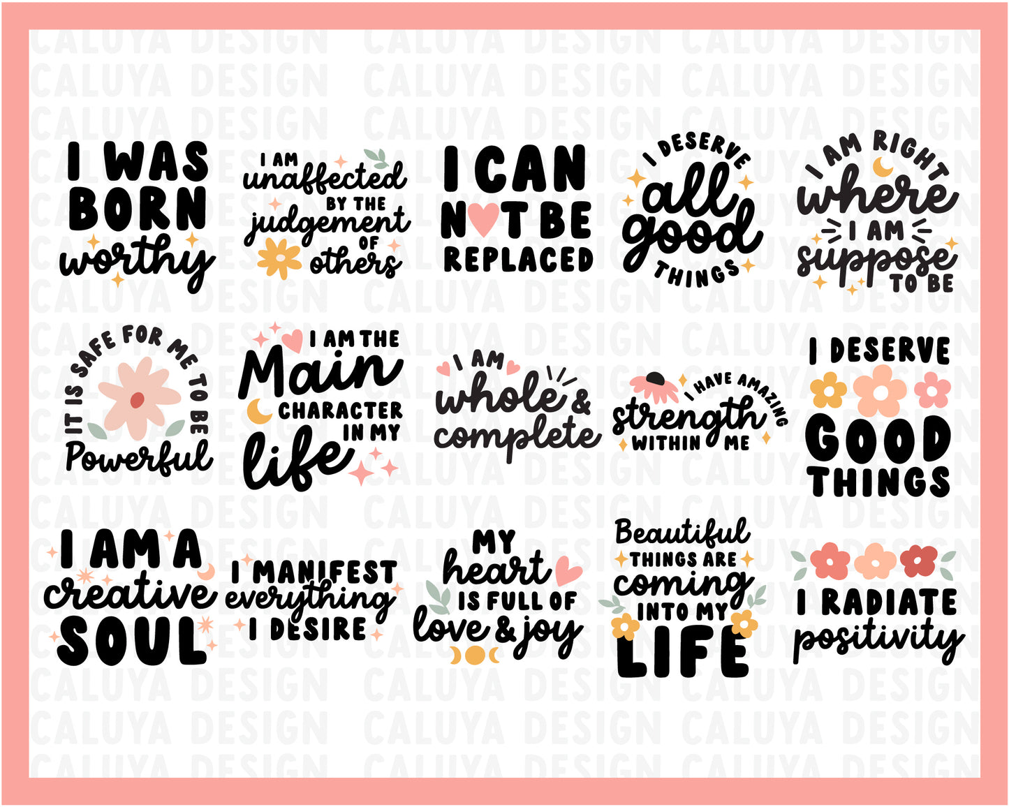 Affirmation Quote SVG Bundle | 30 Pack