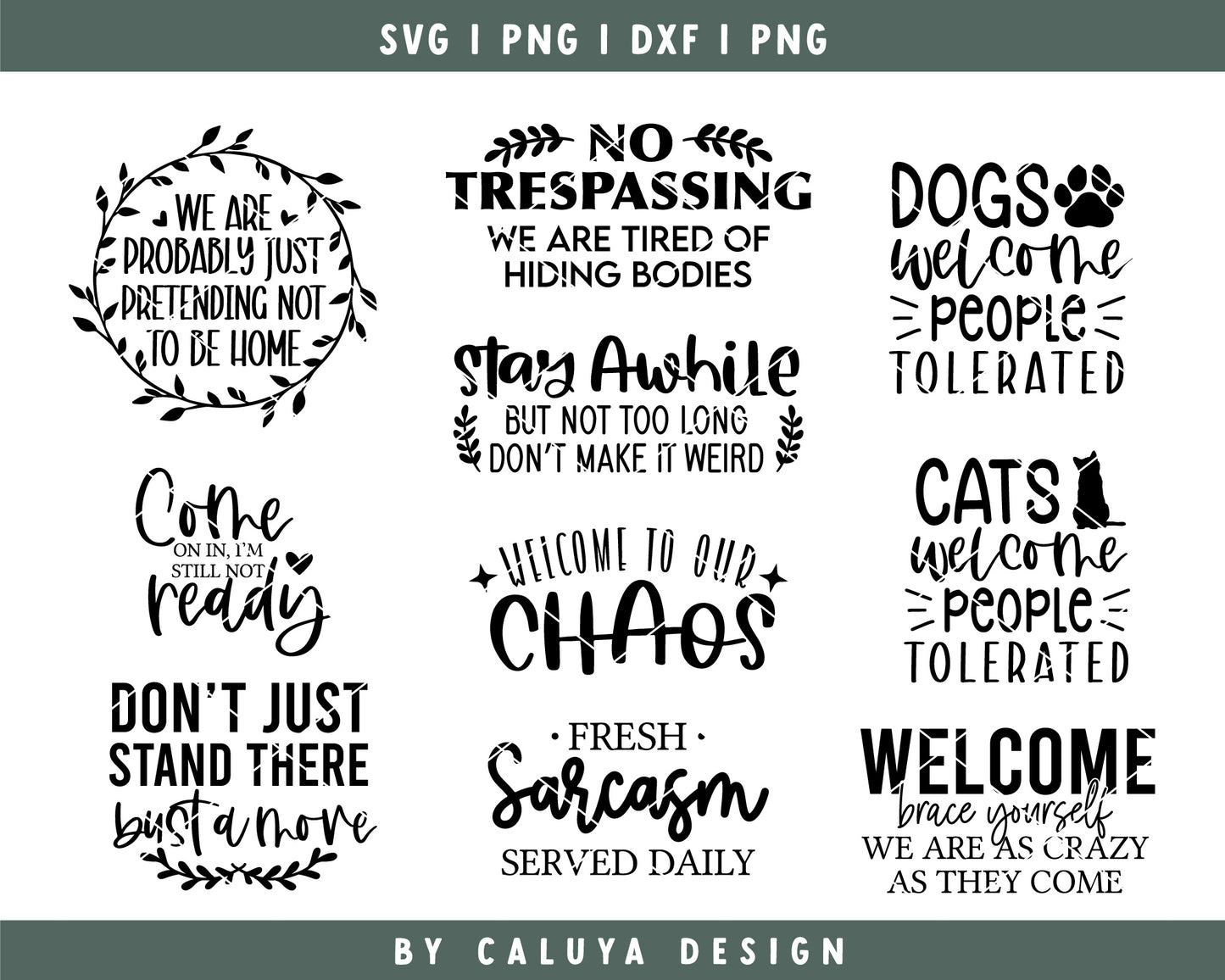 LOL Welcome Sign SVG Bundle For Cricut, Cameo Silhouette | Sign Making SVG, Porch Sign Making SVG Bundle