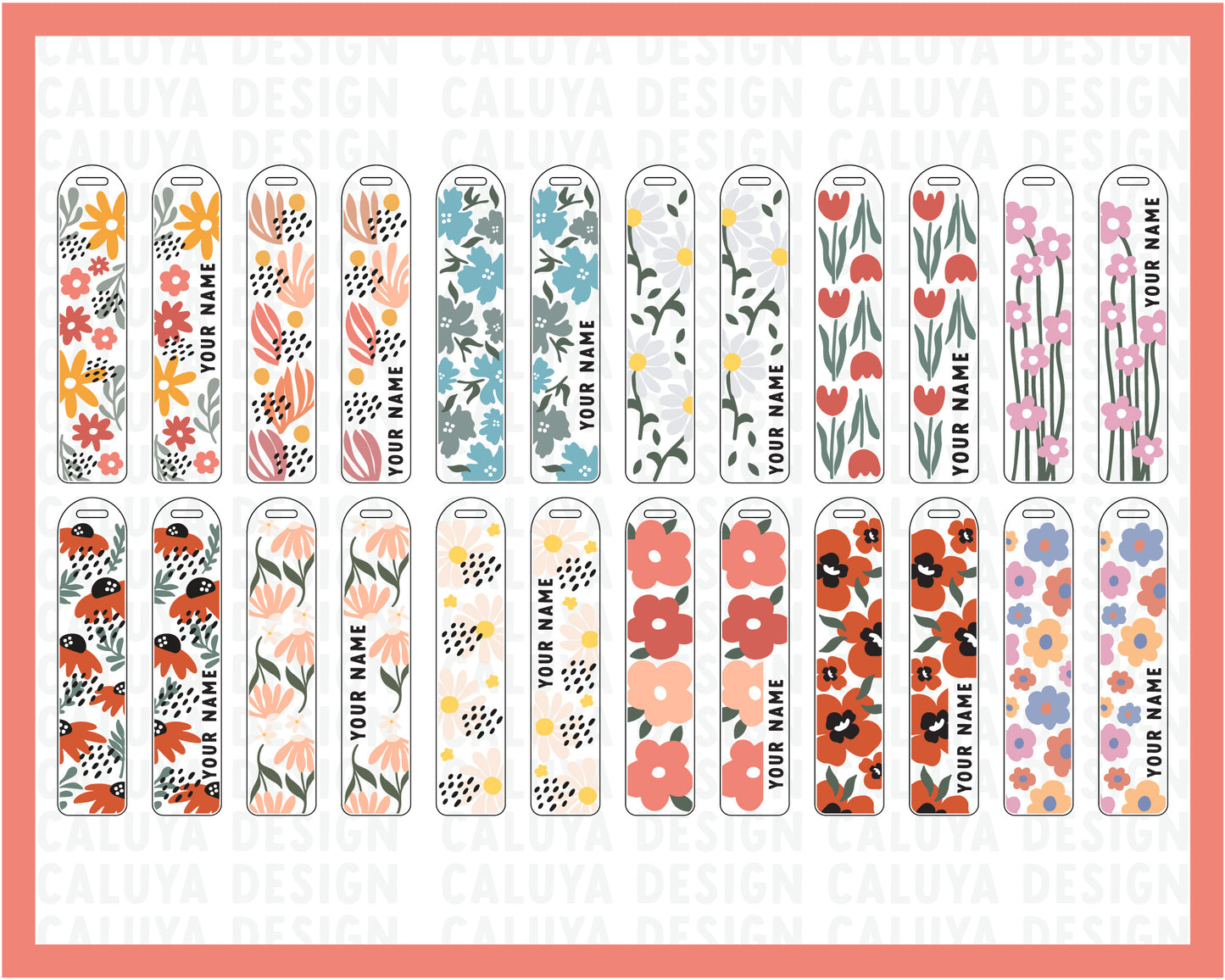 Flower Garden Bookmark SVG Bundle | Bookmark Template