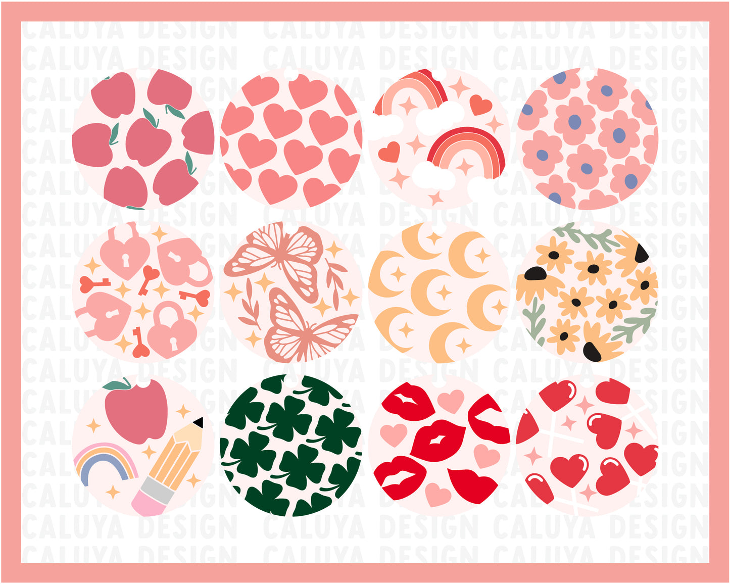 Circle Pattern SVG Bundle | Circle Keychain SVG Bundle