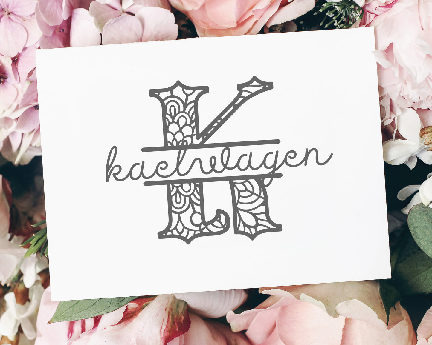 Elegant Vintage Zentangle Monogram SVG