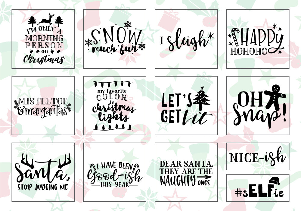 Funny Christmas Quote SVG Bundle | 25 Pack