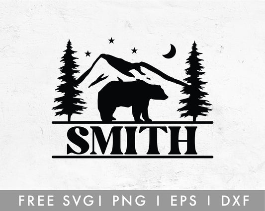 FREE Camping SVG | Family Monogram SVG Cut File for Cricut, Cameo Silhouette | Free SVG Cut File