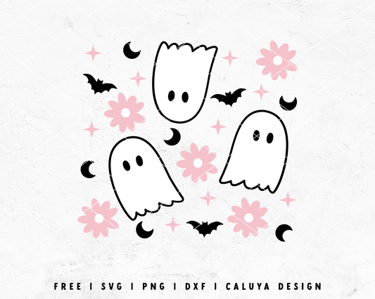 FREE Seamless Pattern SVG | Halloween Ghost SVG