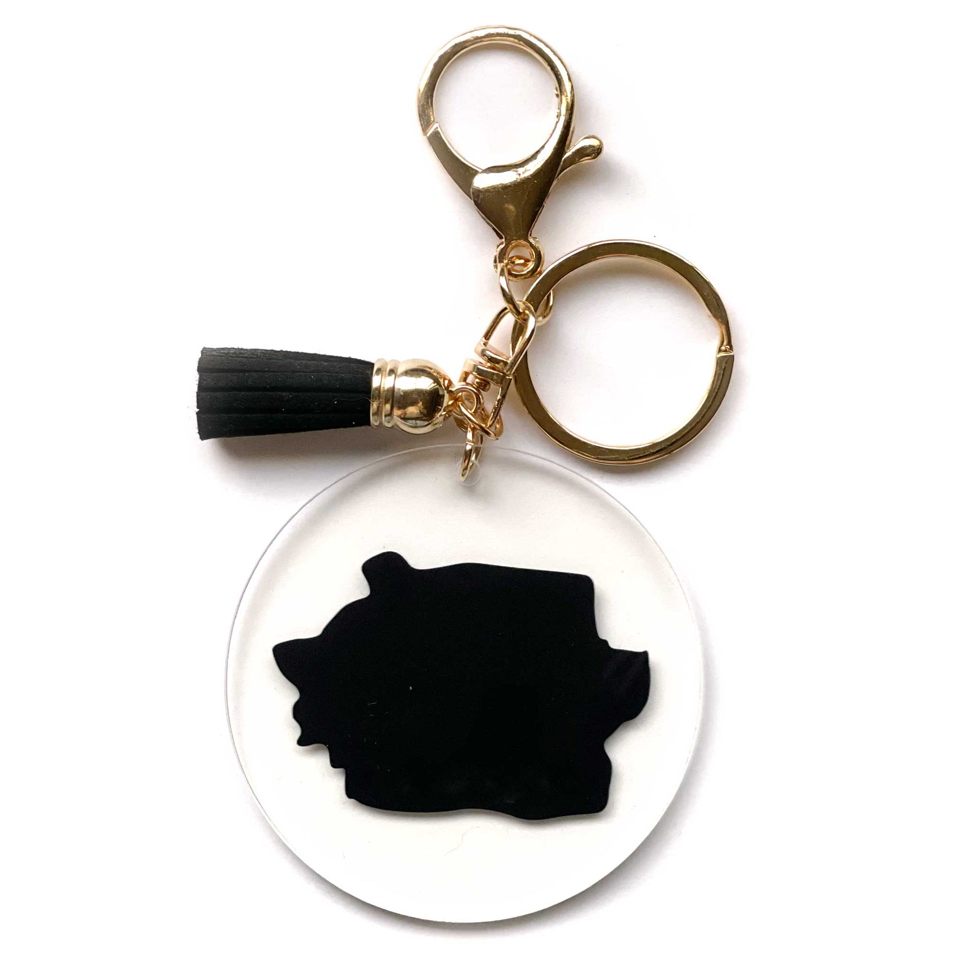 Paint Brush Printed Acrylic Keychain | Gold | Craft Blank for Cricut, Cameo Silhouette
