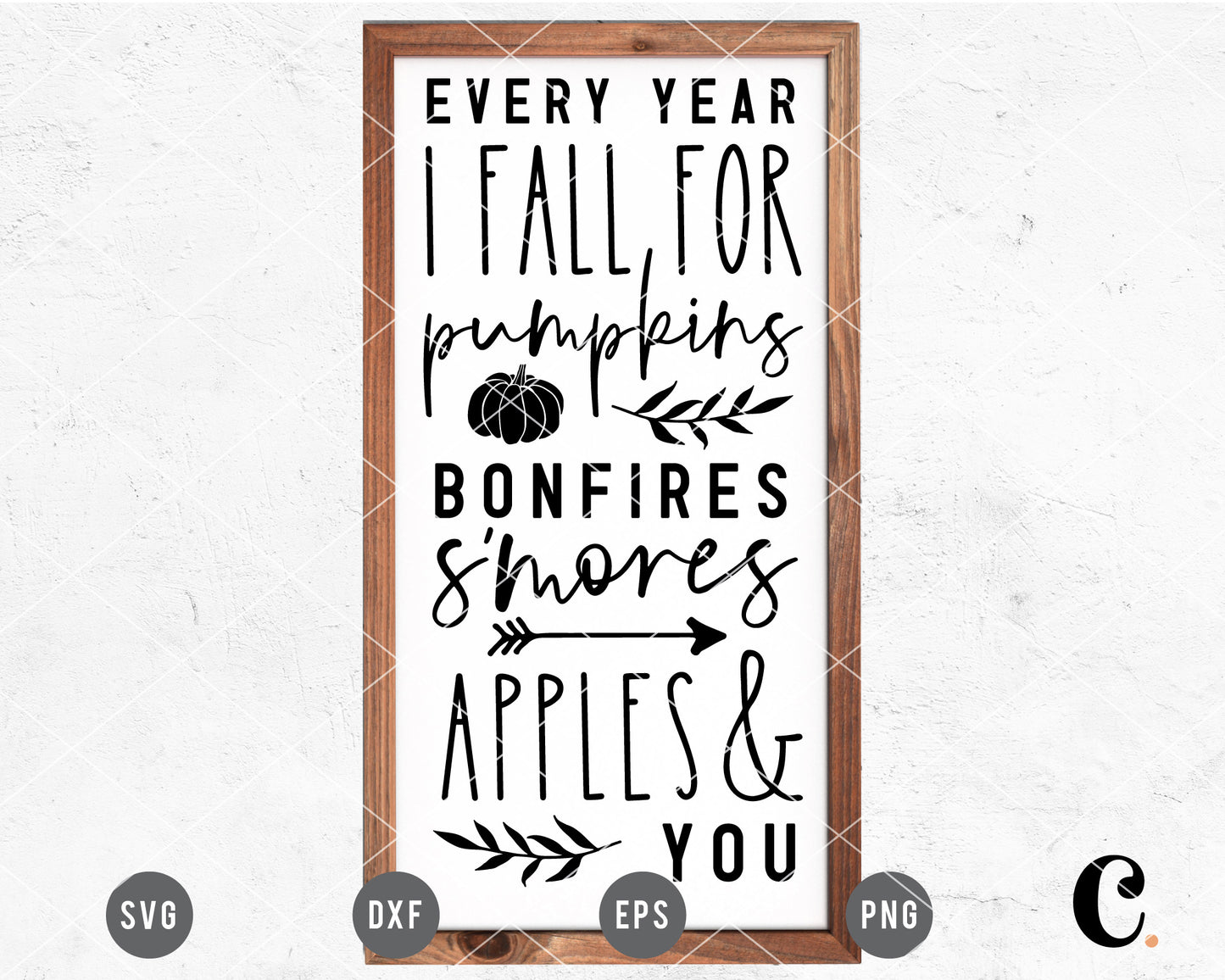 Every Year I Fall For Pumpkins SVG