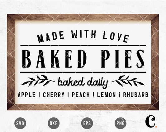 Made With Love Bakes Pies SVG