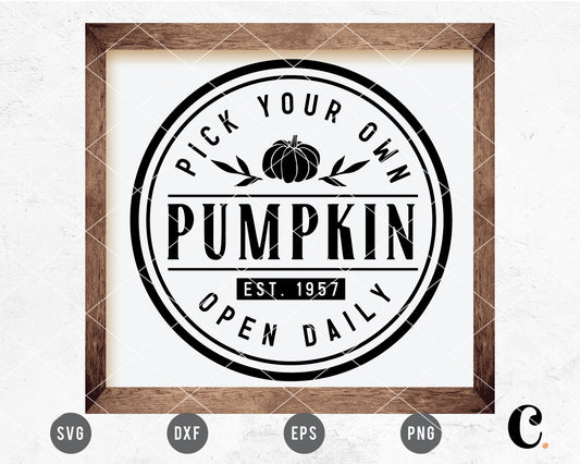 Circle Pick Your Own Pumpkin SVG